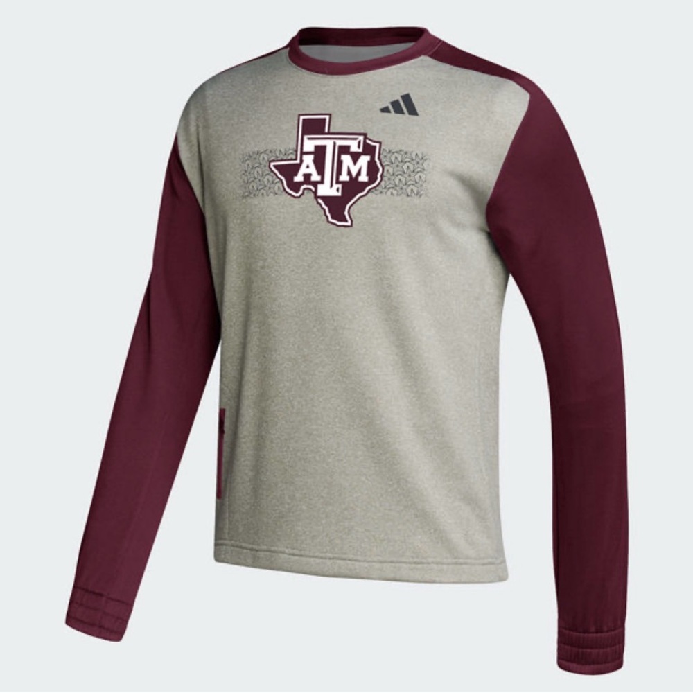 NWT Texas A&M Aggies Adidas MEN TEAM ISSUE CREW